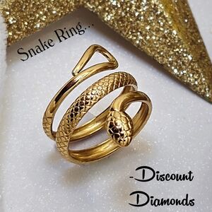 Snake Ring 18K Yellow Gold on 925 Stainless Steel